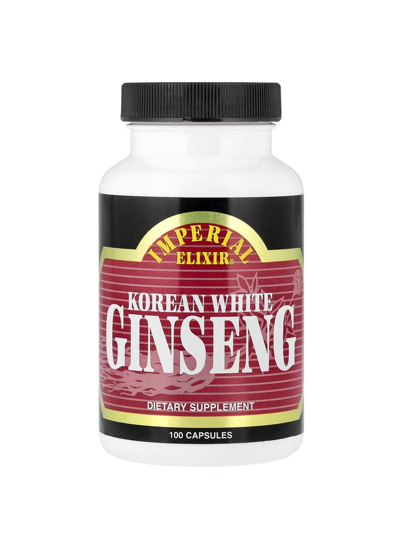 Korean White Ginseng, 100 Capsules (500 mg per Capsule)